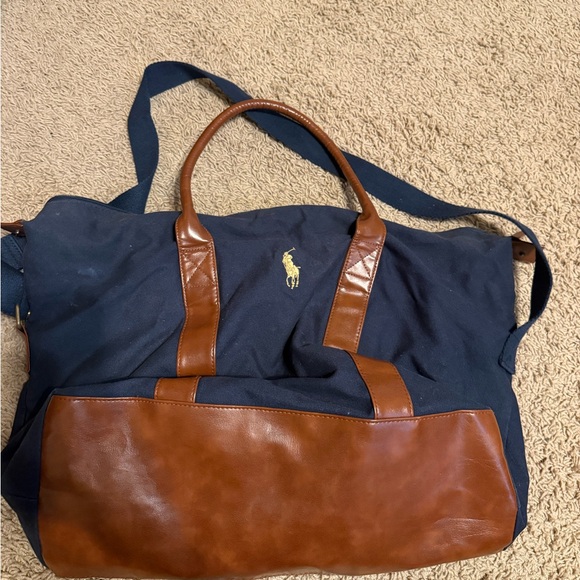 Polo Ralph Lauren Other - Polo Ralph Lauren Navy and Brown Duffel